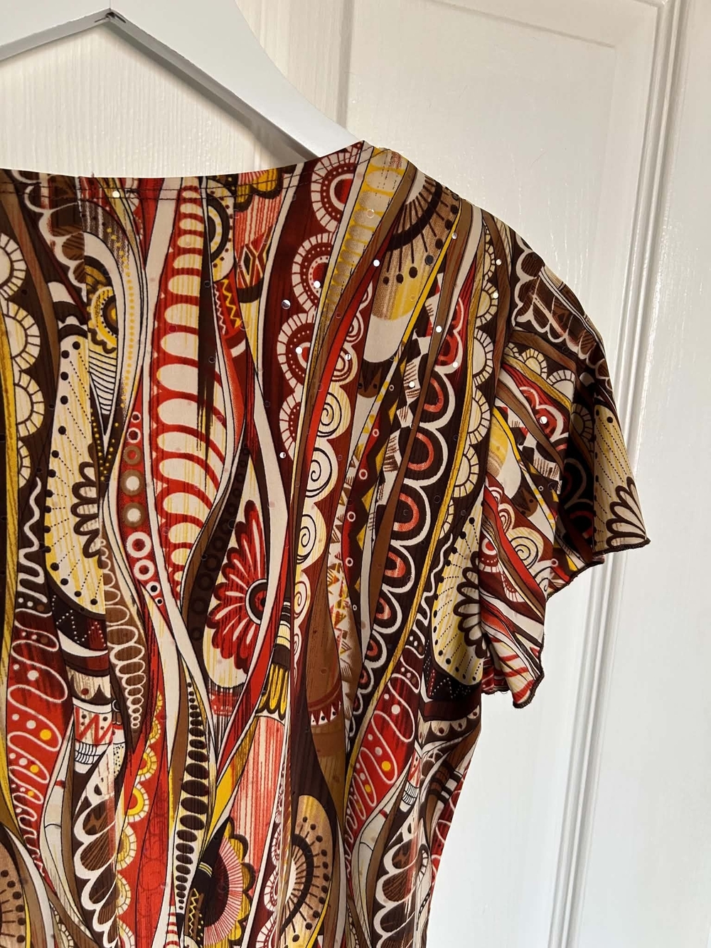 Shannon Ford New York Medium Boho Paisley Handkerchief Hem Tunic Top - Picture 3 of 5